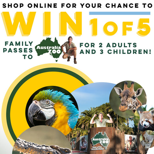 WIN 1 of 5 Family Passes to Australia Zoo for 2 adults and 3 children!﻿