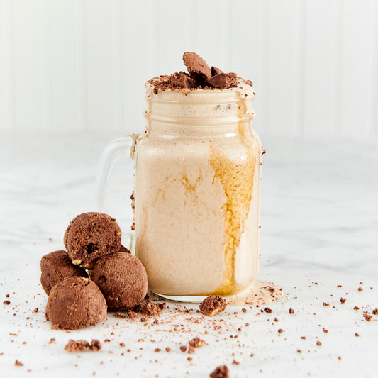 Peanut Butter Banana Milkshake with Cookie Crumbs