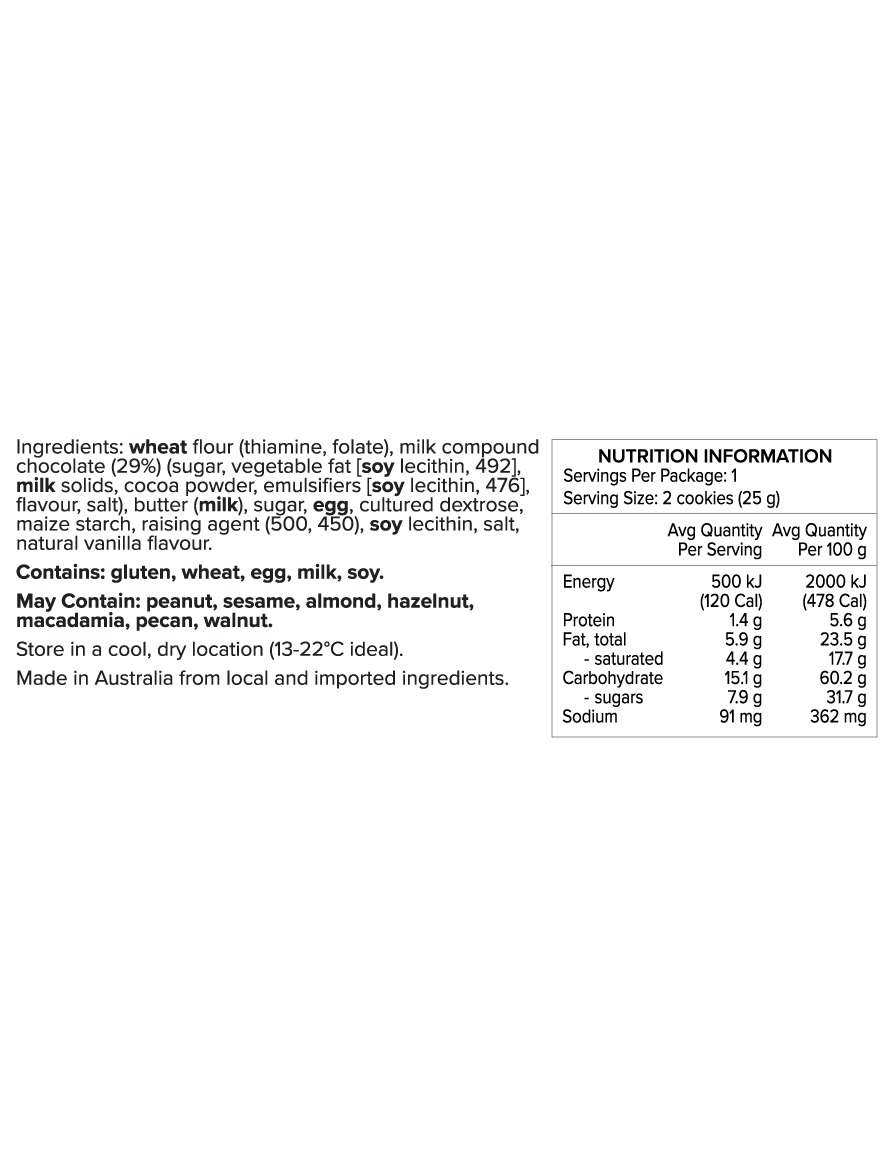 Milk Choc Chunk Cookie Bites 25g