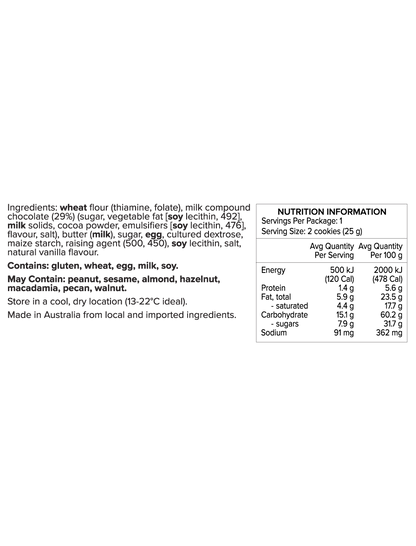 Milk Choc Chunk Cookie Bites 25g