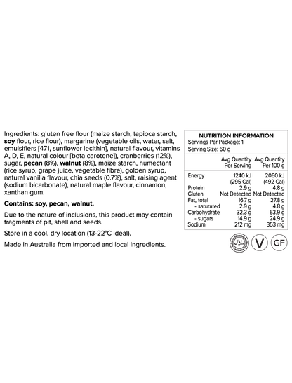 Vegan Gluten Free Maple & Pecan Cookie 60g