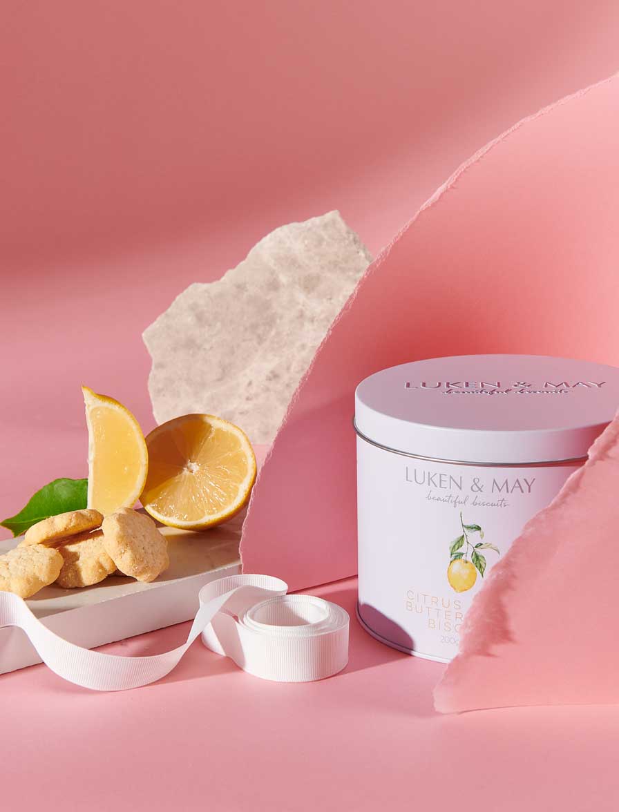 Luken & May Citrus Lemon Gift Tin Byron Bay Cookie Company